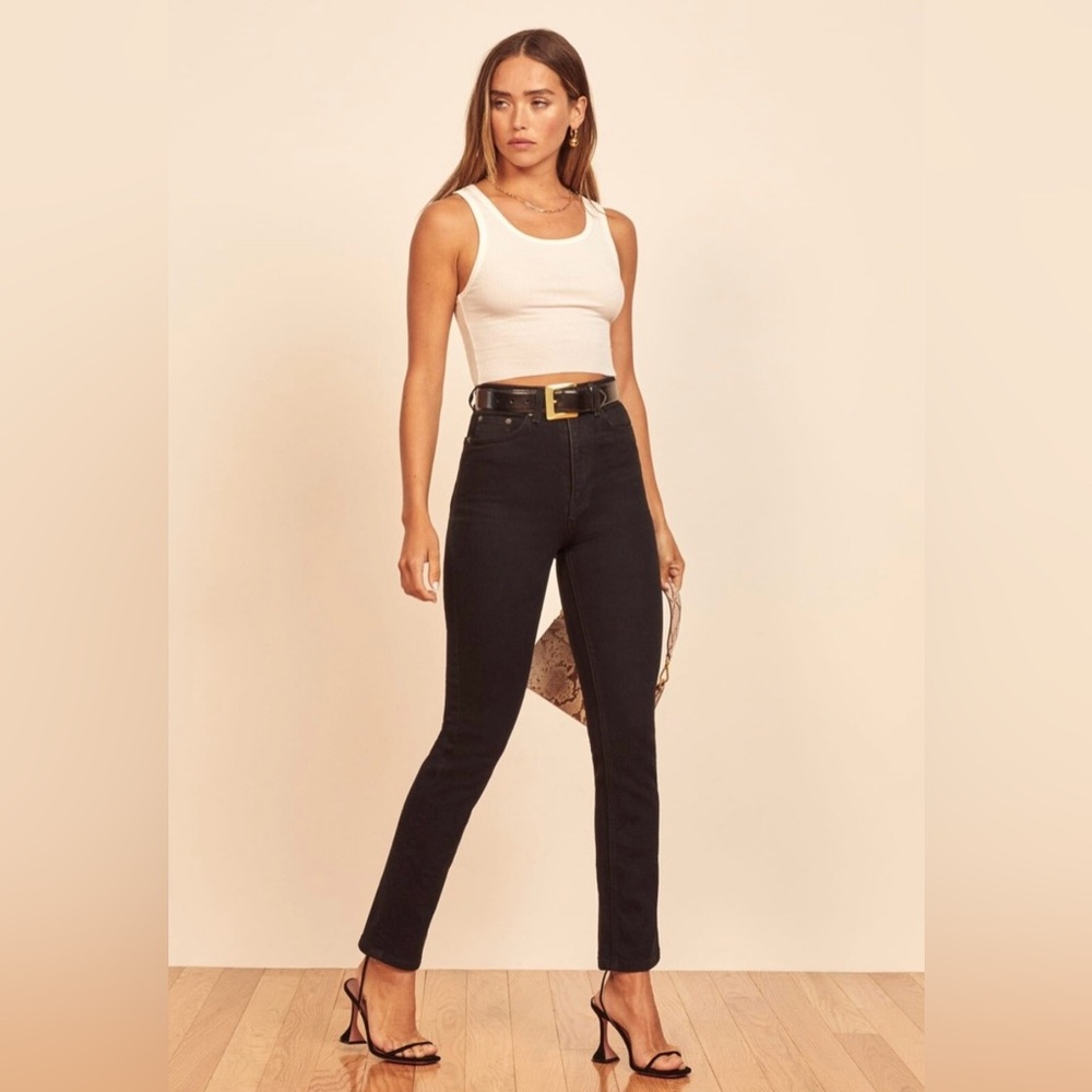 Liza High Straight Crop Faded Black Sz 23